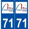 71 Montceau-les-Mines logo autocollant plaque stickers ville