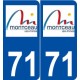 71 Montceau-les-Mines logo autocollant plaque stickers ville
