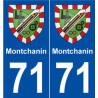 71 Montchanin blason autocollant plaque stickers ville
