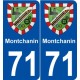 71 Montchanin blason autocollant plaque stickers ville