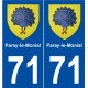 71 Paray-le-Monial blason autocollant plaque stickers ville