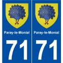 71 Paray-le-Monial blason autocollant plaque stickers ville
