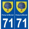71 Paray-le-Monial blason autocollant plaque stickers ville