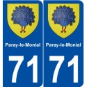 71 Paray-le-Monial blason autocollant plaque stickers ville