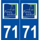 71 Paray-le-Monial logo autocollant plaque stickers ville