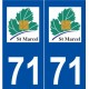 71 Saint-Marcel logo autocollant plaque stickers ville