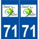 71 Saint-Vallier logo autocollant plaque stickers ville