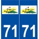71 Sanvignes-les-Mines logo autocollant plaque stickers ville