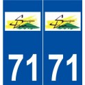 71 Sanvignes-les-Mines logo autocollant plaque stickers ville