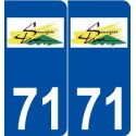 71 Sanvignes-les-Mines logo autocollant plaque stickers ville
