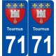 71 Tournus blason autocollant plaque stickers ville