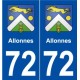 72 Allonnes blason autocollant plaque stickers ville