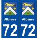 72 Allonnes blason autocollant plaque stickers ville