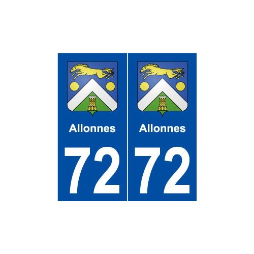 72 Allonnes blason autocollant plaque stickers ville