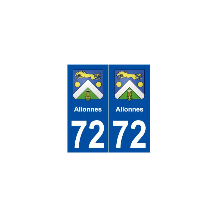 72 Allonnes blason autocollant plaque stickers ville