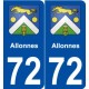 72 Allonnes blason autocollant plaque stickers ville