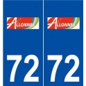 72 Allonnes logo autocollant plaque stickers ville