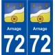 72 Arnage blason autocollant plaque stickers ville