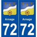72 Arnage blason autocollant plaque stickers ville
