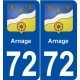 72 Arnage blason autocollant plaque stickers ville