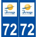 72 Arnage logo autocollant plaque stickers ville