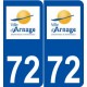 72 Arnage logo autocollant plaque stickers ville