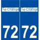 72 Changé logo autocollant plaque stickers ville