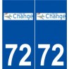 72 Changé logo autocollant plaque stickers ville