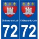 72 Château-du-Loir blason autocollant plaque stickers ville