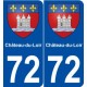 72 Château-du-Loir blason autocollant plaque stickers ville