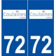 72 Coulaines logo autocollant plaque stickers ville