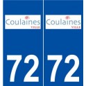 72 Coulaines logo autocollant plaque stickers ville