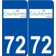 72 Coulaines logo autocollant plaque stickers ville