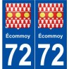 72 Écommoy blason autocollant plaque stickers ville