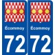 72 Écommoy blason autocollant plaque stickers ville