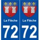 72 La Flèche blason autocollant plaque stickers ville