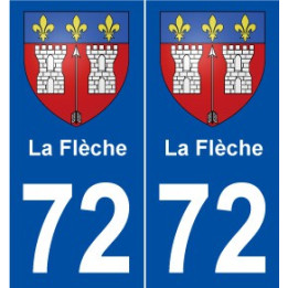 72 La Flèche blason autocollant plaque stickers ville