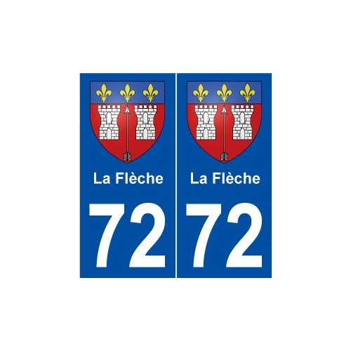 72 La Flèche blason autocollant plaque stickers ville