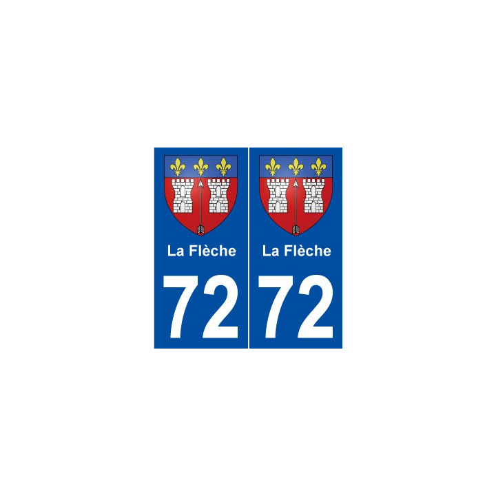 72 La Flèche blason autocollant plaque stickers ville