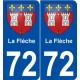 72 La Flèche blason autocollant plaque stickers ville
