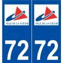 72 La Flèche logo autocollant plaque stickers ville