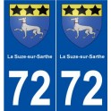 72 La Suze-sur-Sarthe blason autocollant plaque stickers ville