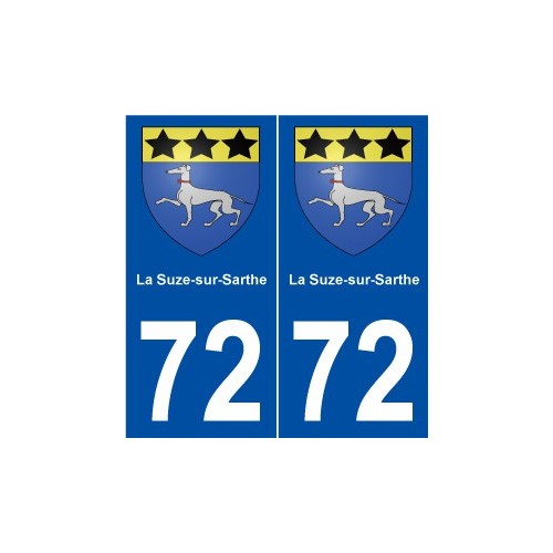 72 La Suze-sur-Sarthe blason autocollant plaque stickers ville