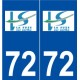 72 La Suze-sur-Sarthe logo autocollant plaque stickers ville