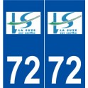 72 La Suze-sur-Sarthe logo autocollant plaque stickers ville