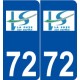 72 La Suze-sur-Sarthe logo autocollant plaque stickers ville