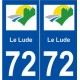 72 Le Lude logo autocollant plaque stickers ville