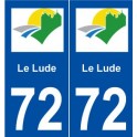72 Le Lude logo autocollant plaque stickers ville