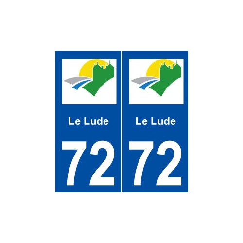 72 Le Lude logo autocollant plaque stickers ville