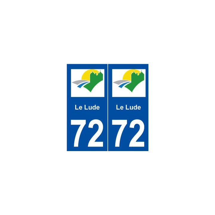 72 Le Lude logo autocollant plaque stickers ville